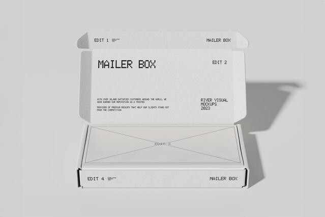 Opened Mailer Box Mockup