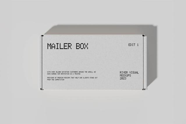 Top-View Closed Mailer Box Mockup
