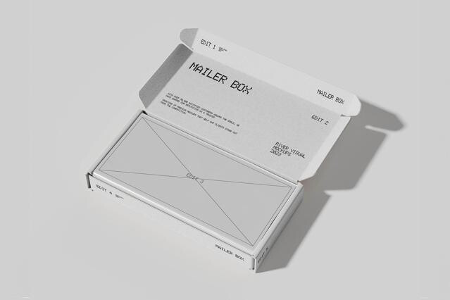 Isometric View Opened Mailer Box Mockup