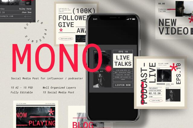 Mono Instagram Post Templates