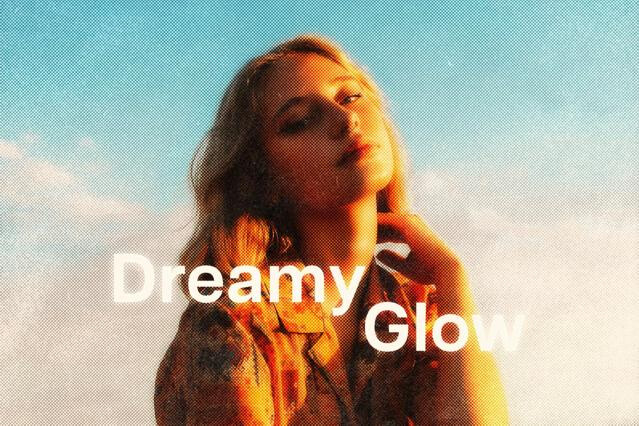 Dreamy Glow Halftone Print Effect
