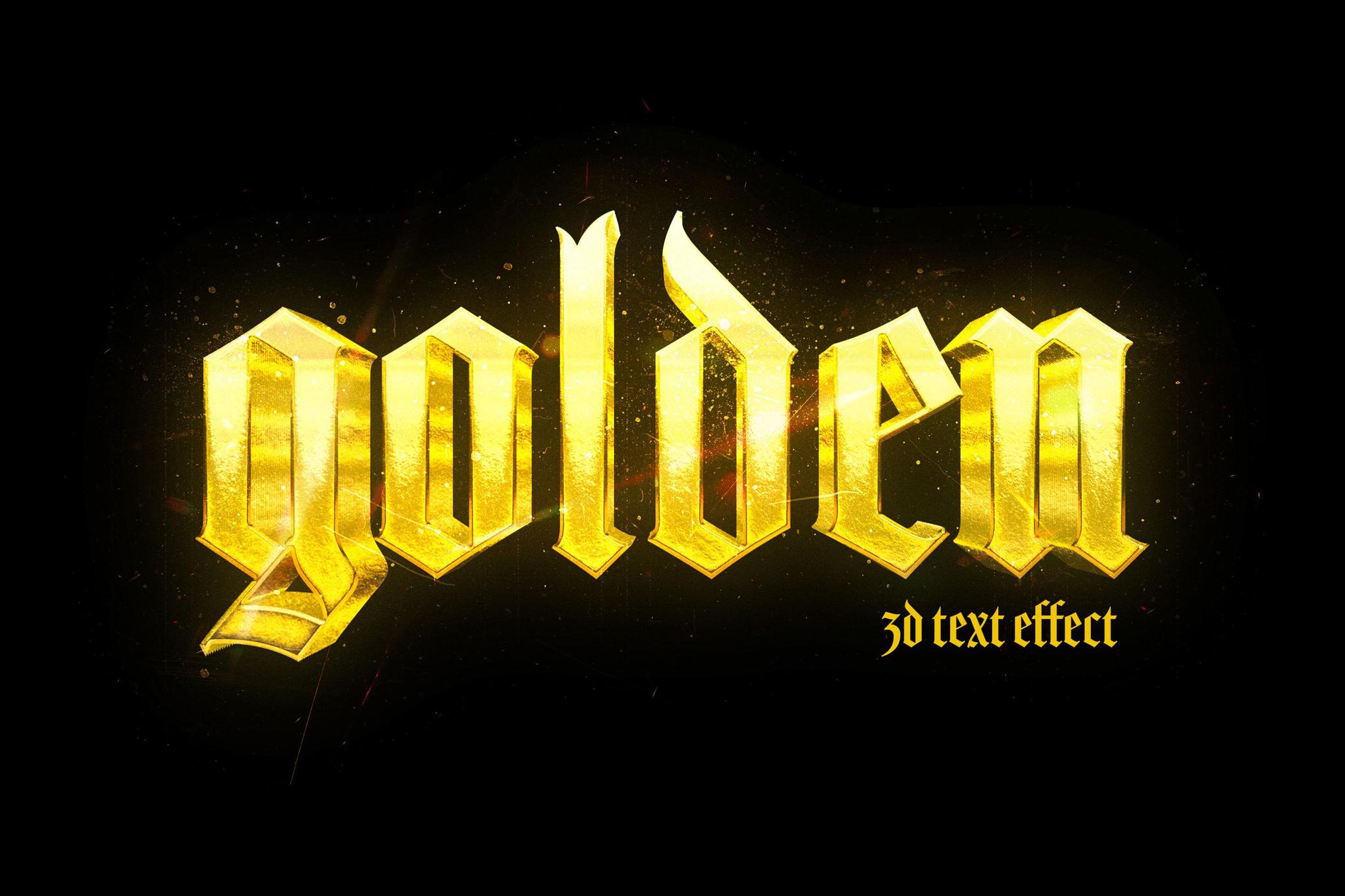 Gold 3D Text Logo Effect