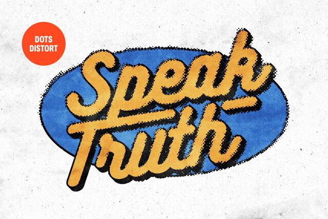 Dots Distort Print Text & Logo Effect