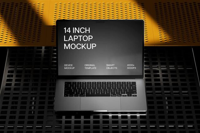 Front-Facing MacBook Pro 14 on Grid