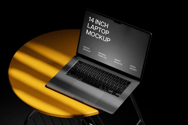 MacBook Pro 14 on Steel Table
