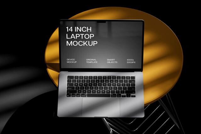 MacBook Pro 14 Mockup on Table