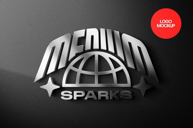 Metallic 3D Sign Urban Mockup