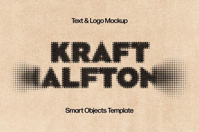 Kraft Halftone Text Effect