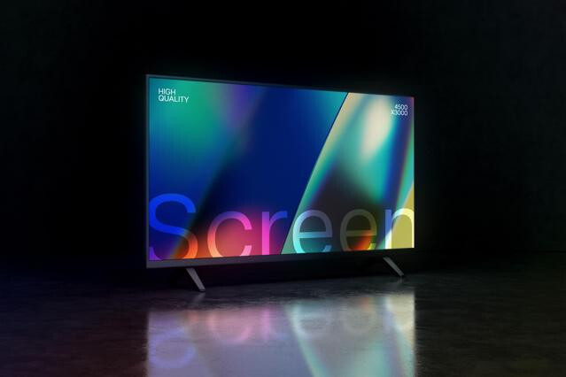 Glowing TV Screen Mockup