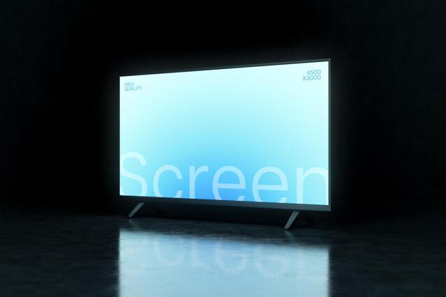 Minimalist 16:9 TV Screen Mockup