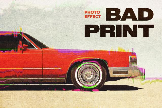 Glitch Print Photo & Card Effect