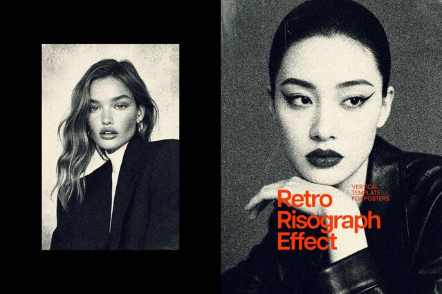 Vintage Risograph Poster Effect