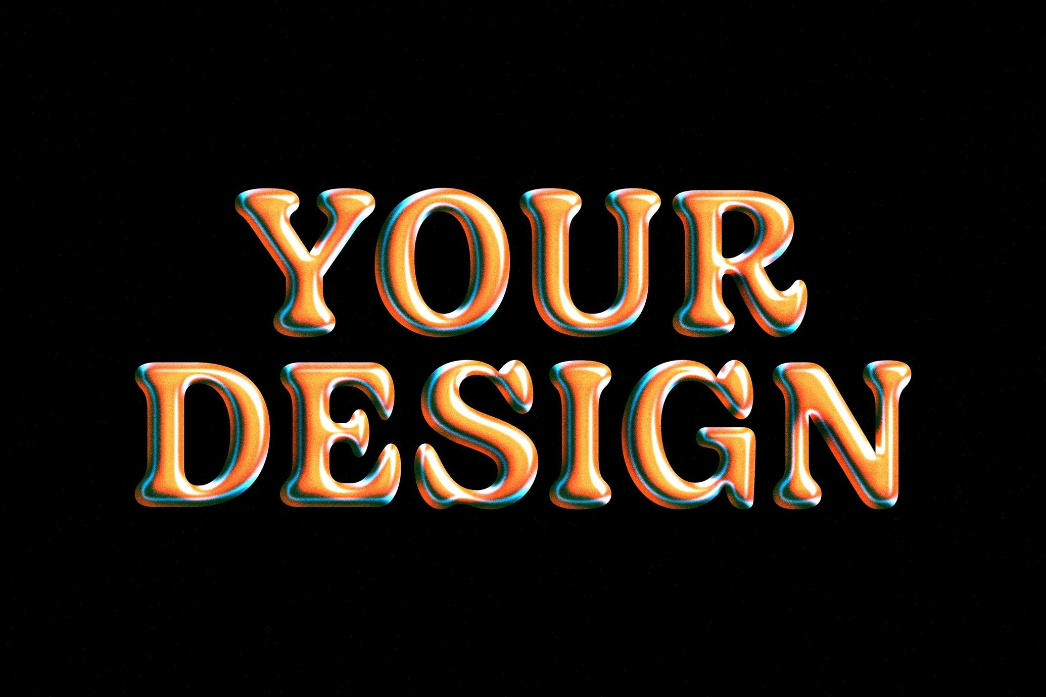 Retro Chrome Text & Logo Effect