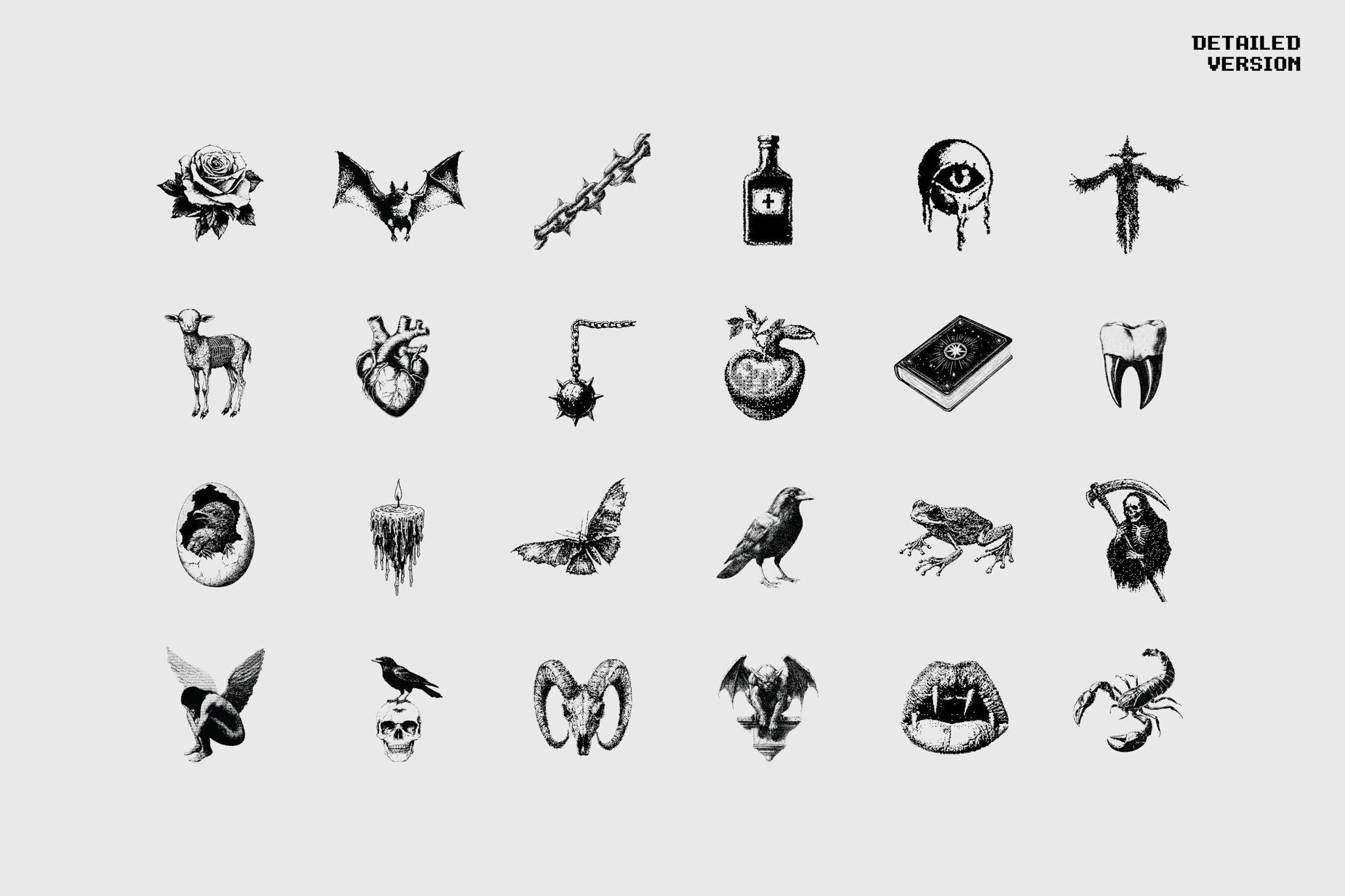 Dark Aesthetic Dithering Graphic Pack