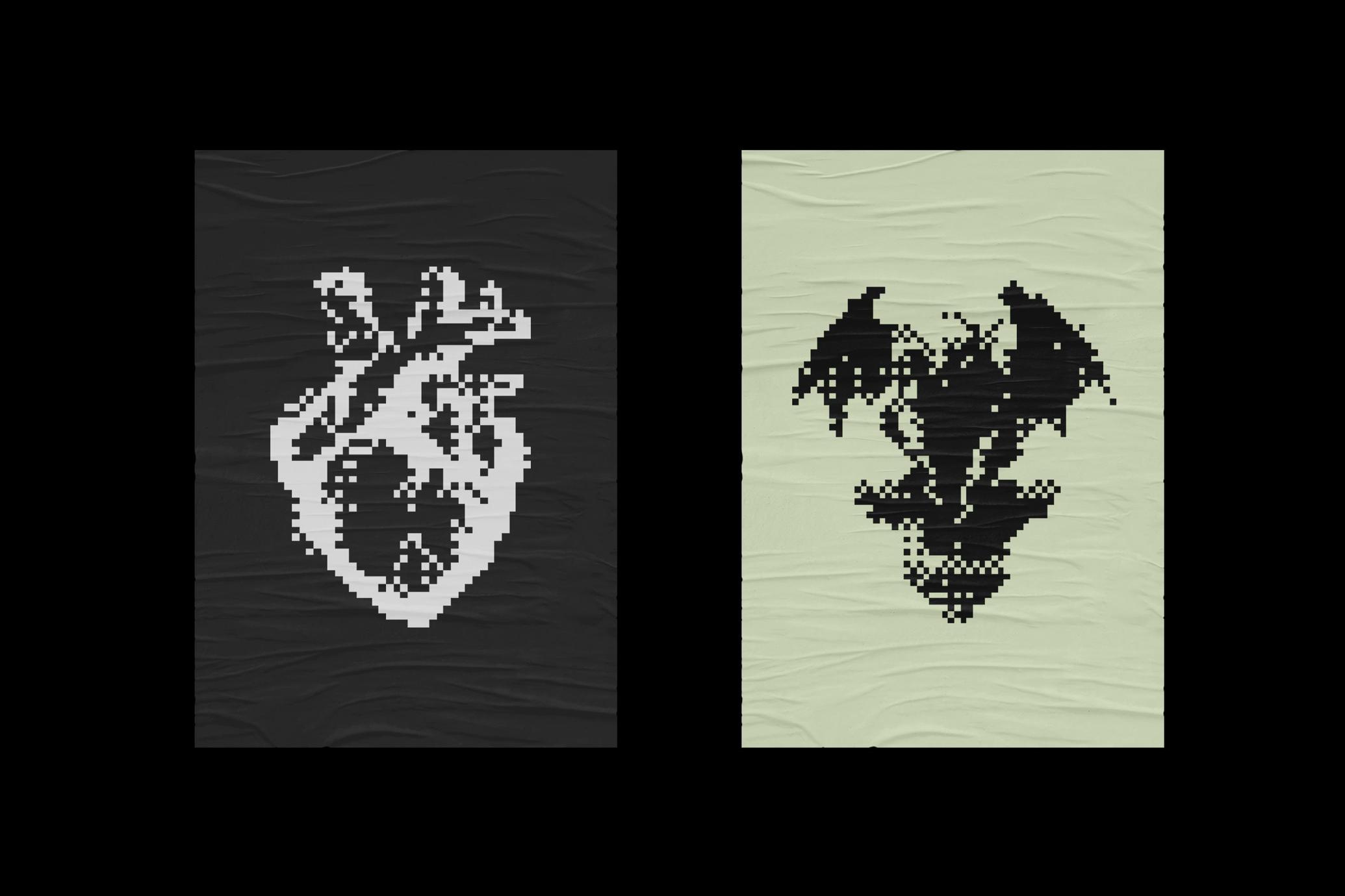 Dark Aesthetic Dithering Graphic Pack
