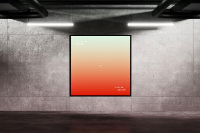 Square LCD Display Mockup