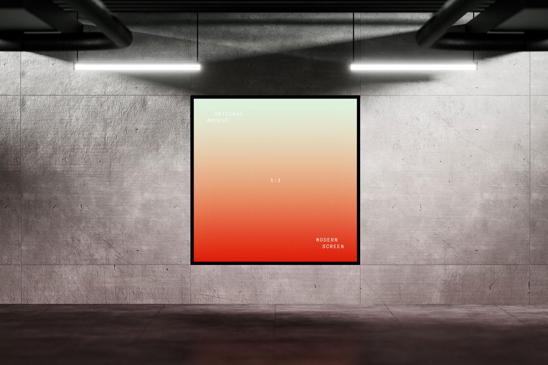 Square LCD Display Mockup