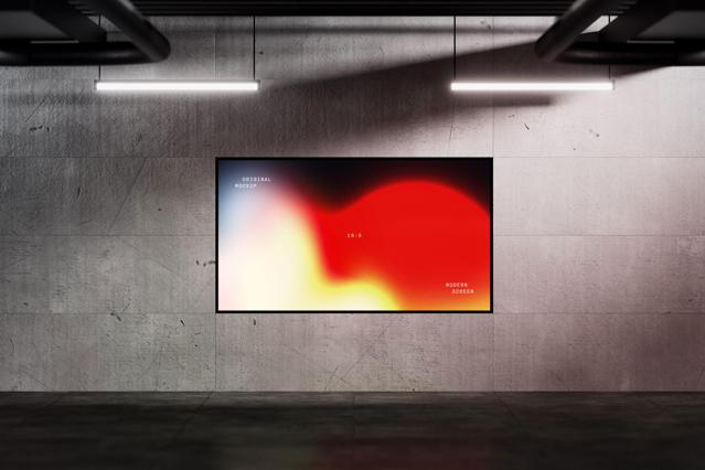 Industrial 16:9 LCD Screen Mockup