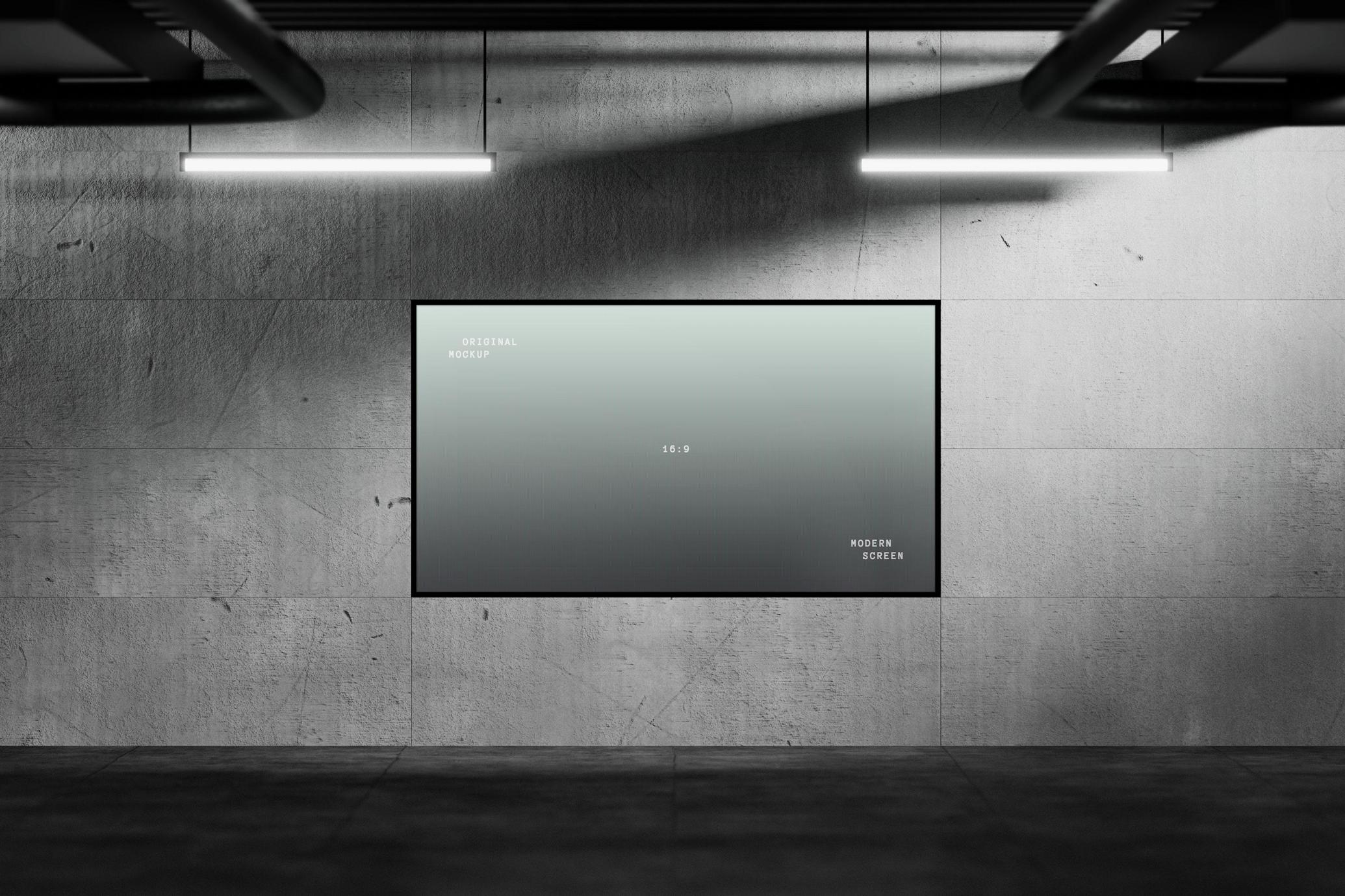 Industrial 16:9 LCD Screen Mockup