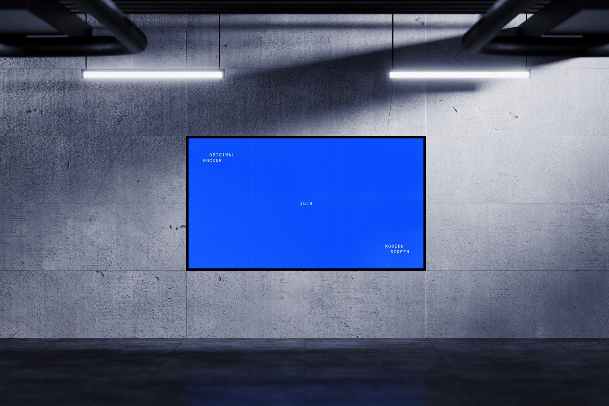 Industrial 16:9 LCD Screen Mockup