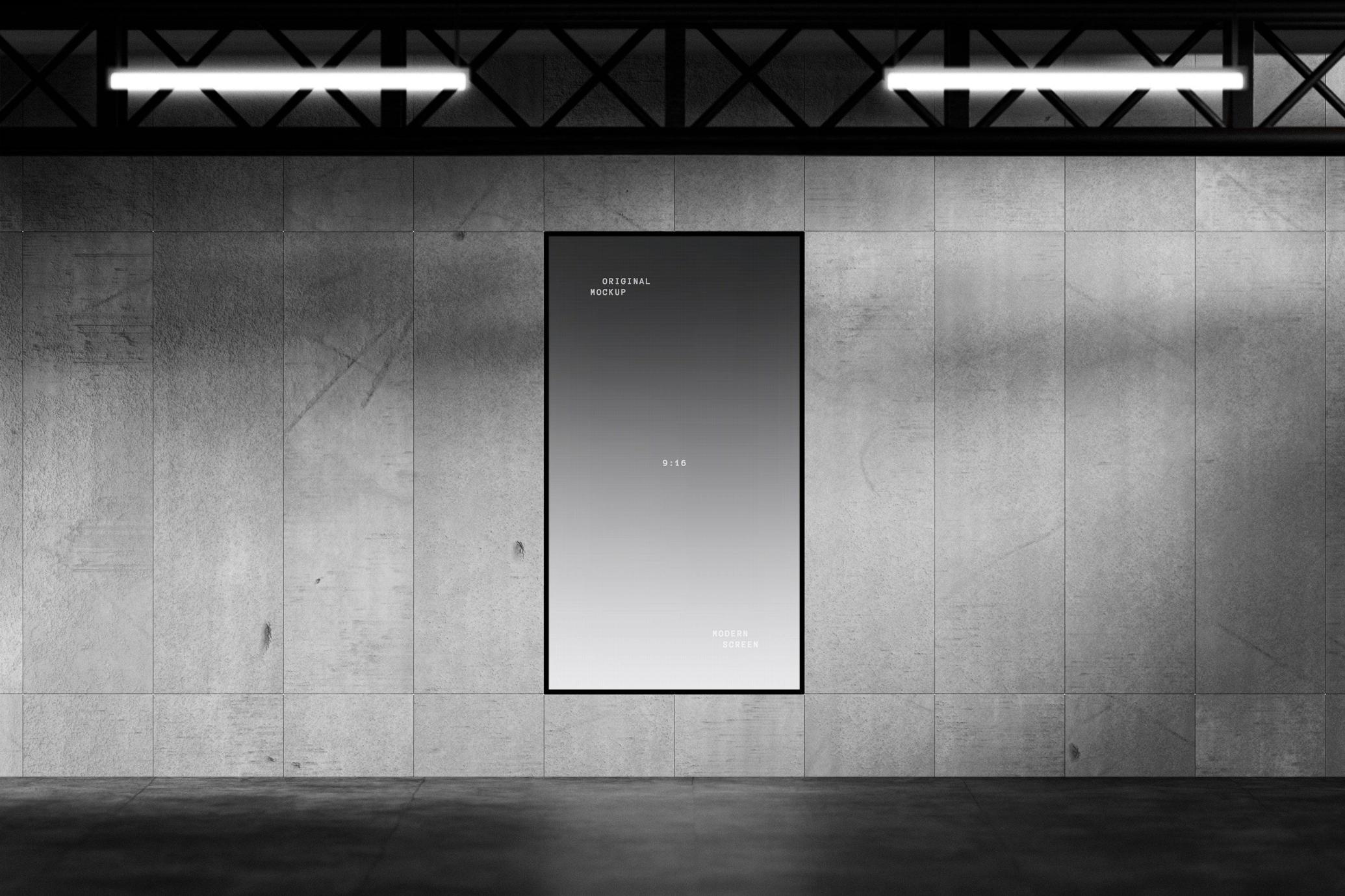 Concrete Wall Vertical Screen Mockup