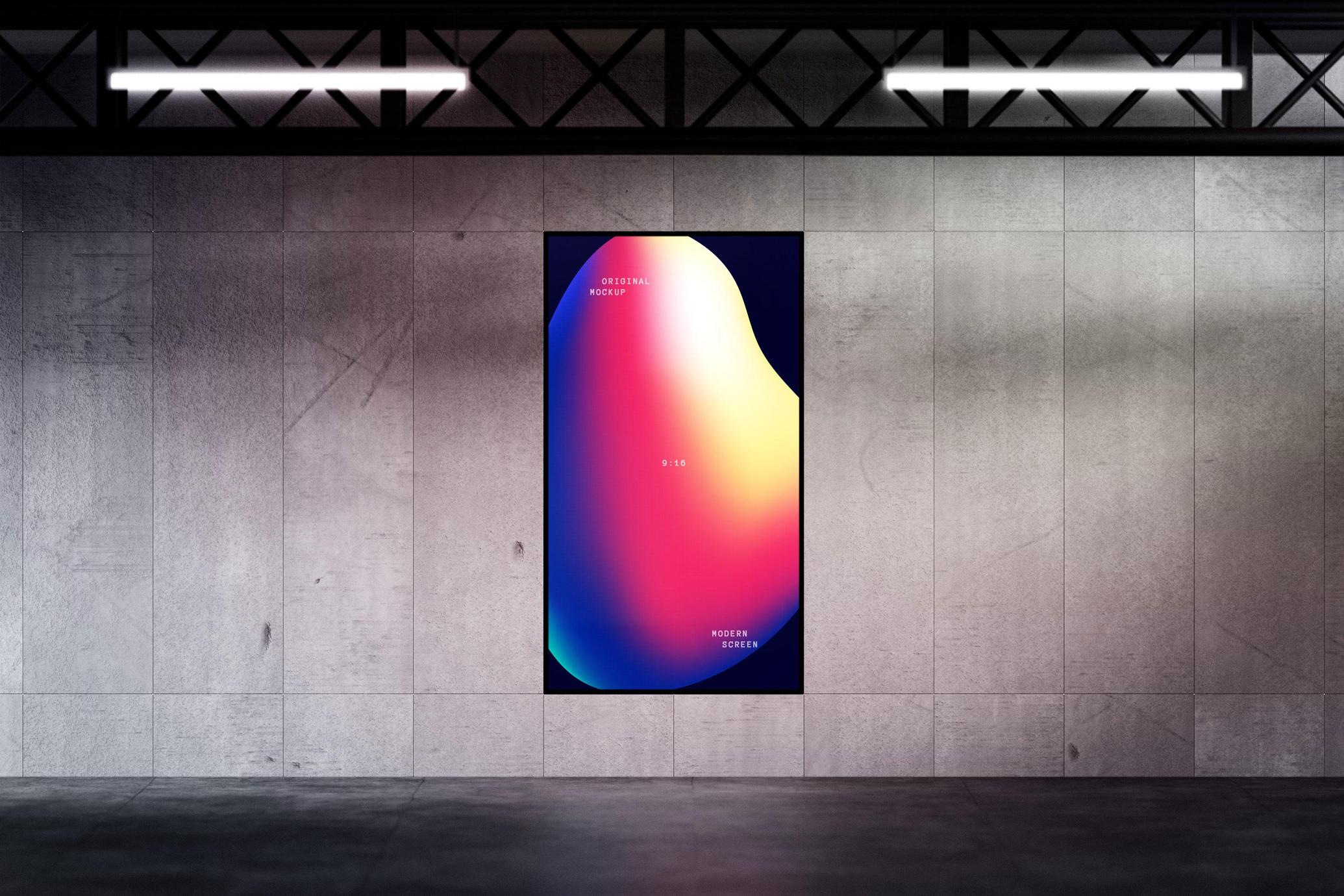 Concrete Wall Vertical Screen Mockup