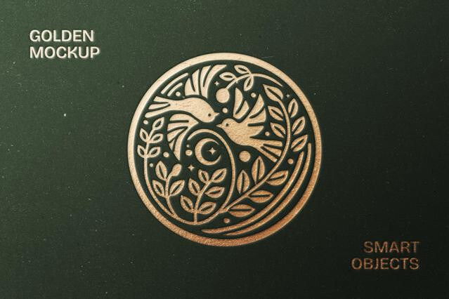 Gold Pressed Logo Mockup