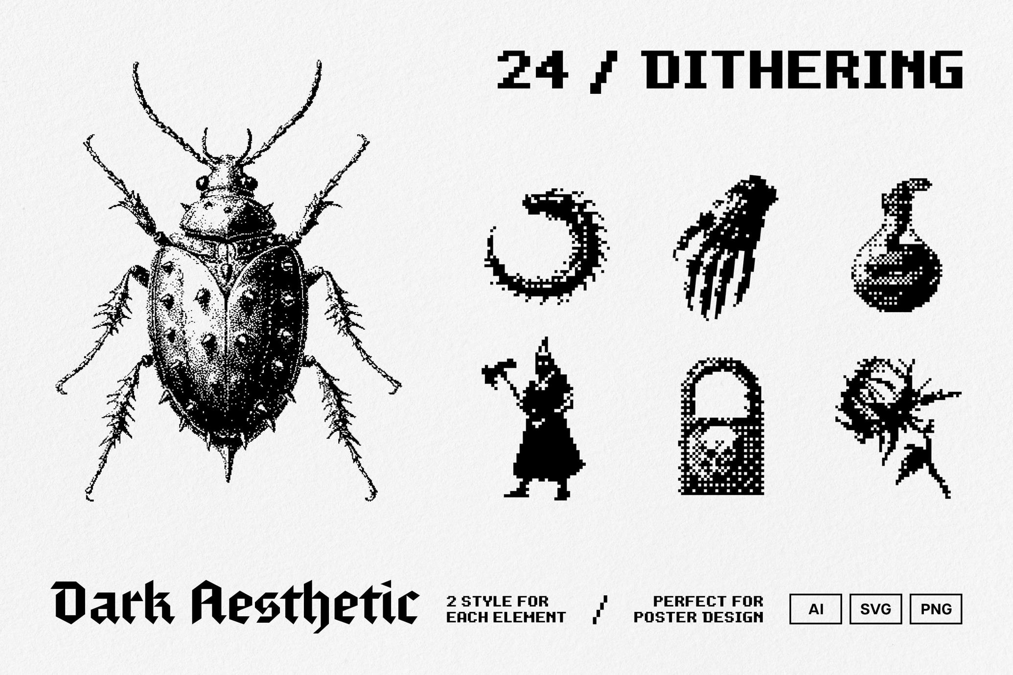 Dark Aesthetic Dithering Graphic Pack Vol.3