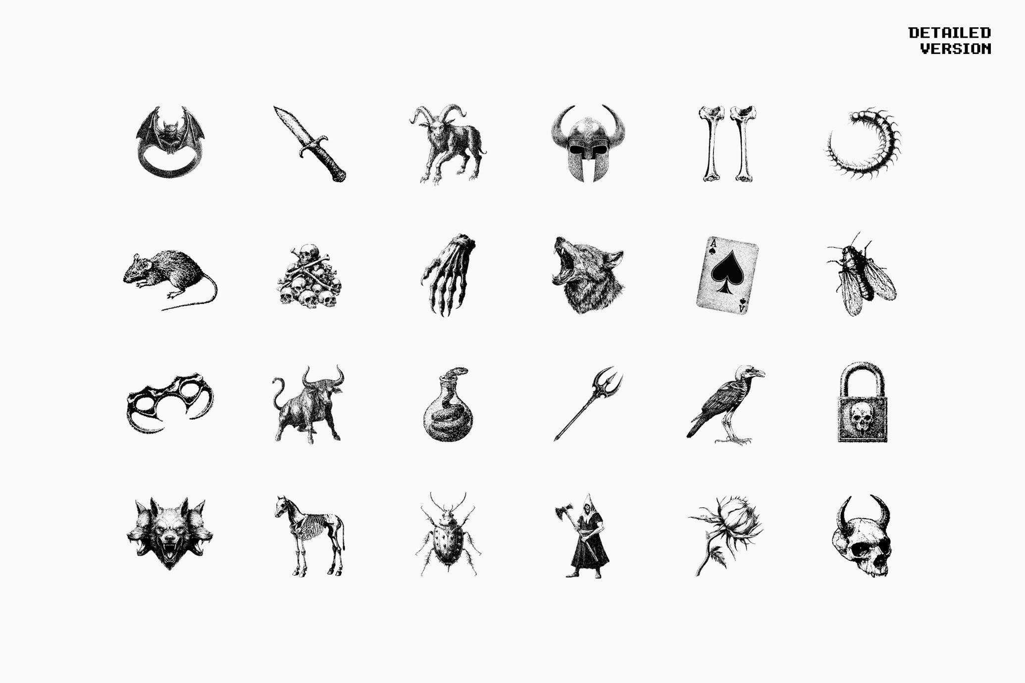 Dark Aesthetic Dithering Graphic Pack Vol.3