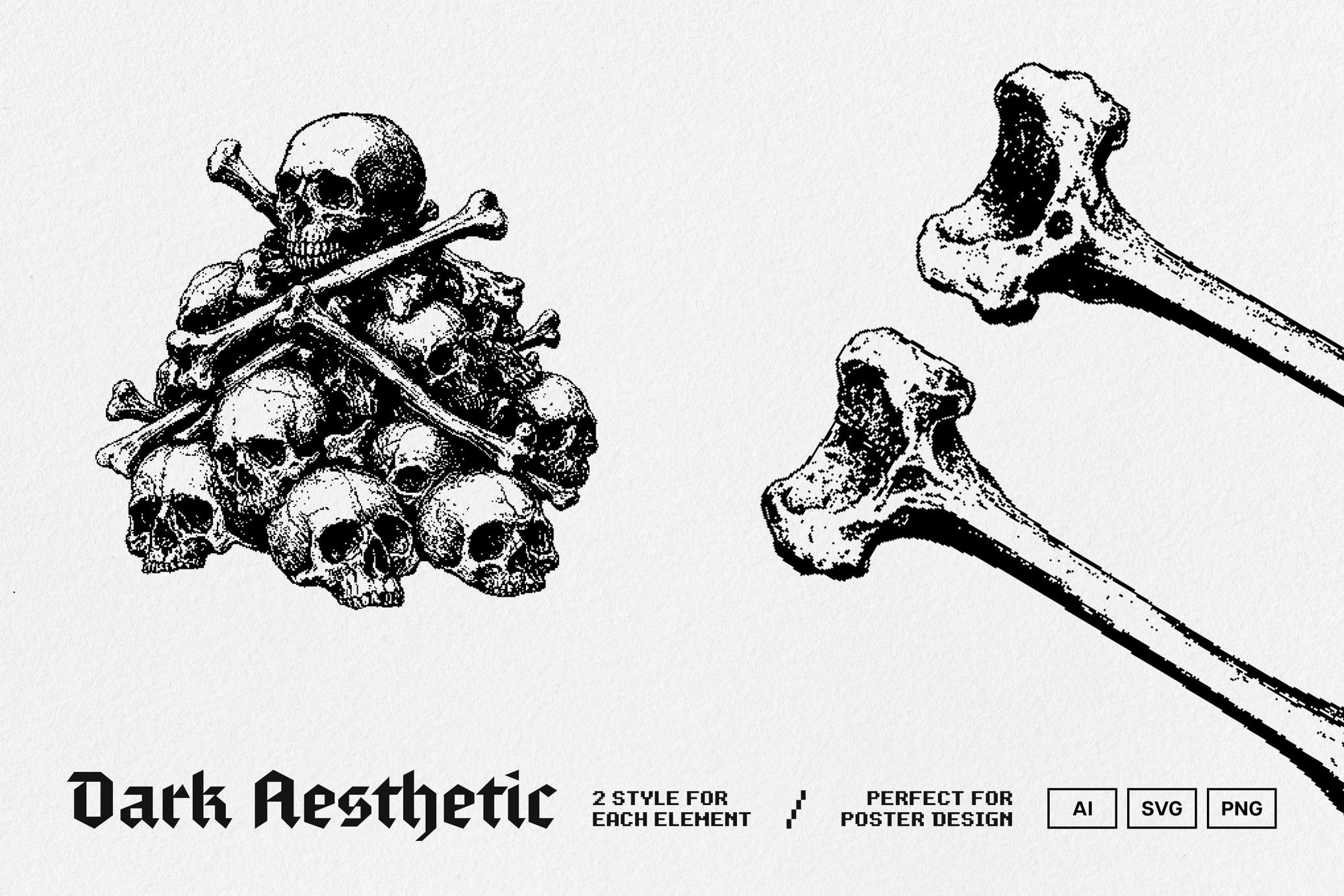 Dark Aesthetic Dithering Graphic Pack Vol.3