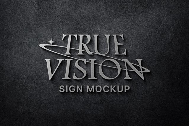 Luxury Silver Signboard Logo Mockup