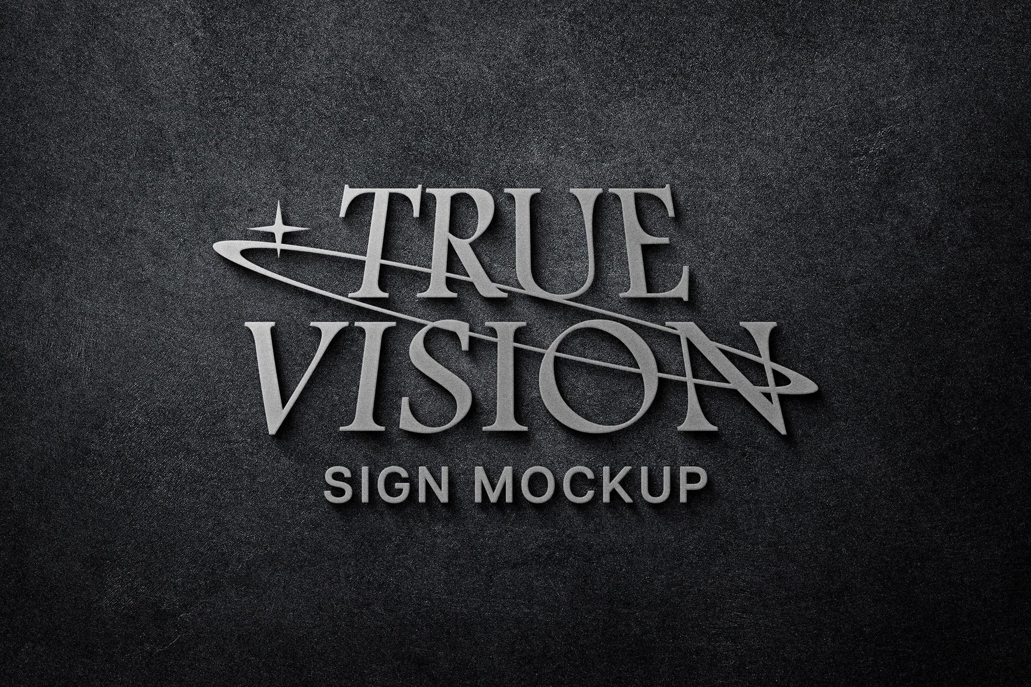 Luxury Silver Signboard Logo Mockup