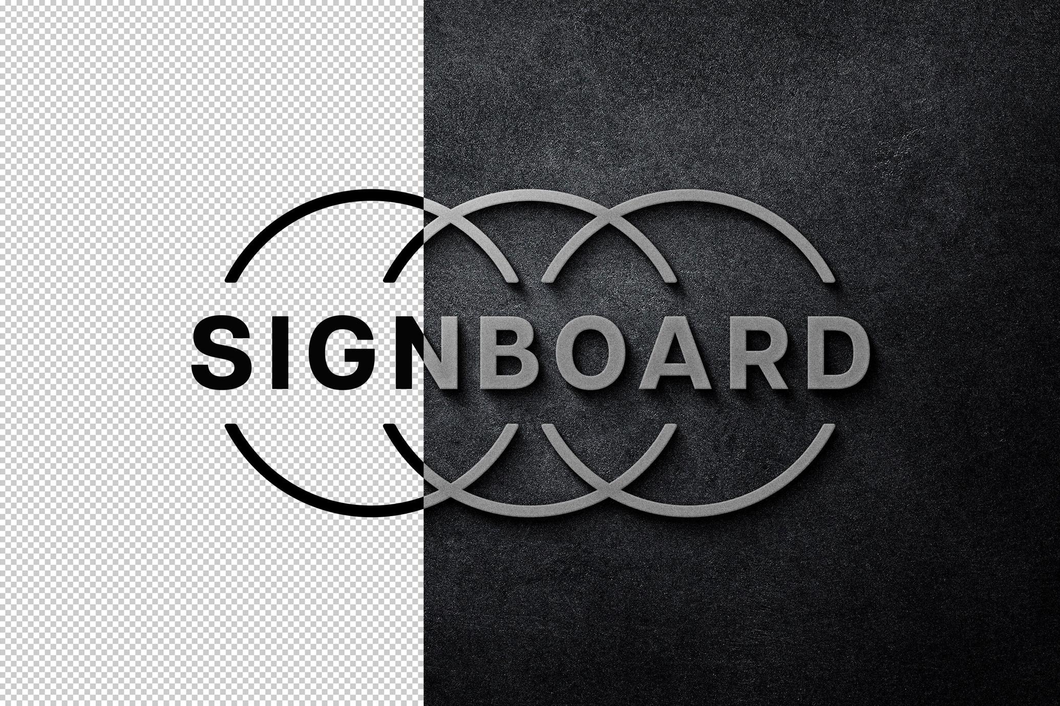 Luxury Silver Signboard Logo Mockup