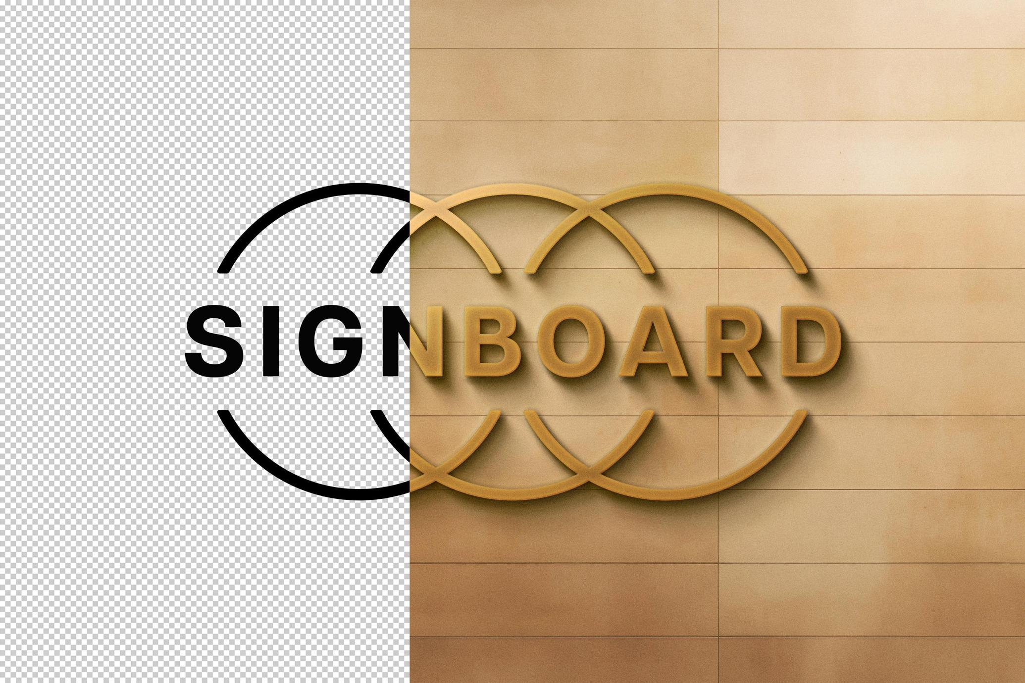 Luxury Signboard Logo Mockup