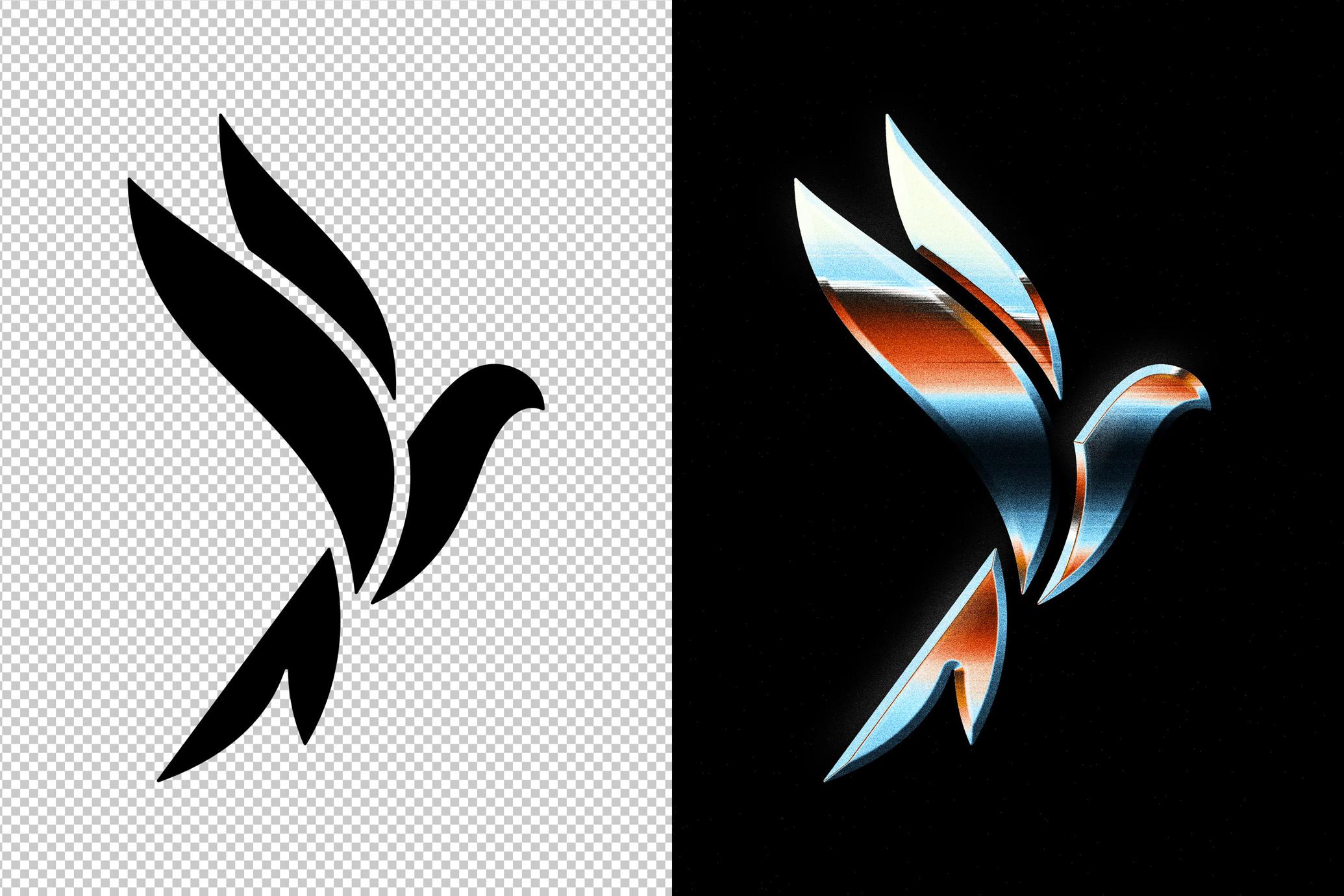 Retro Chrome Logo Effect