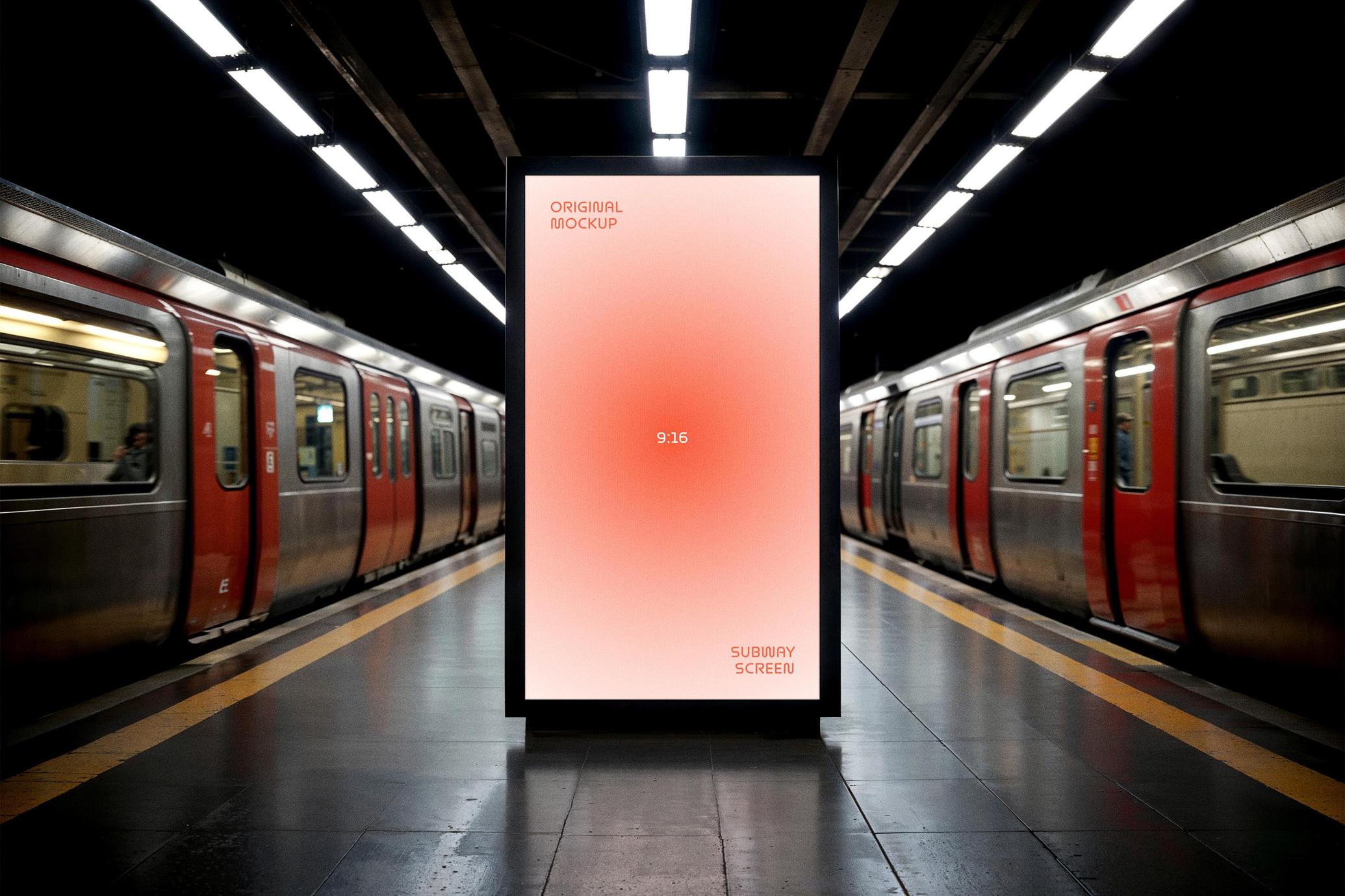 Subway Digital Signage Mockup