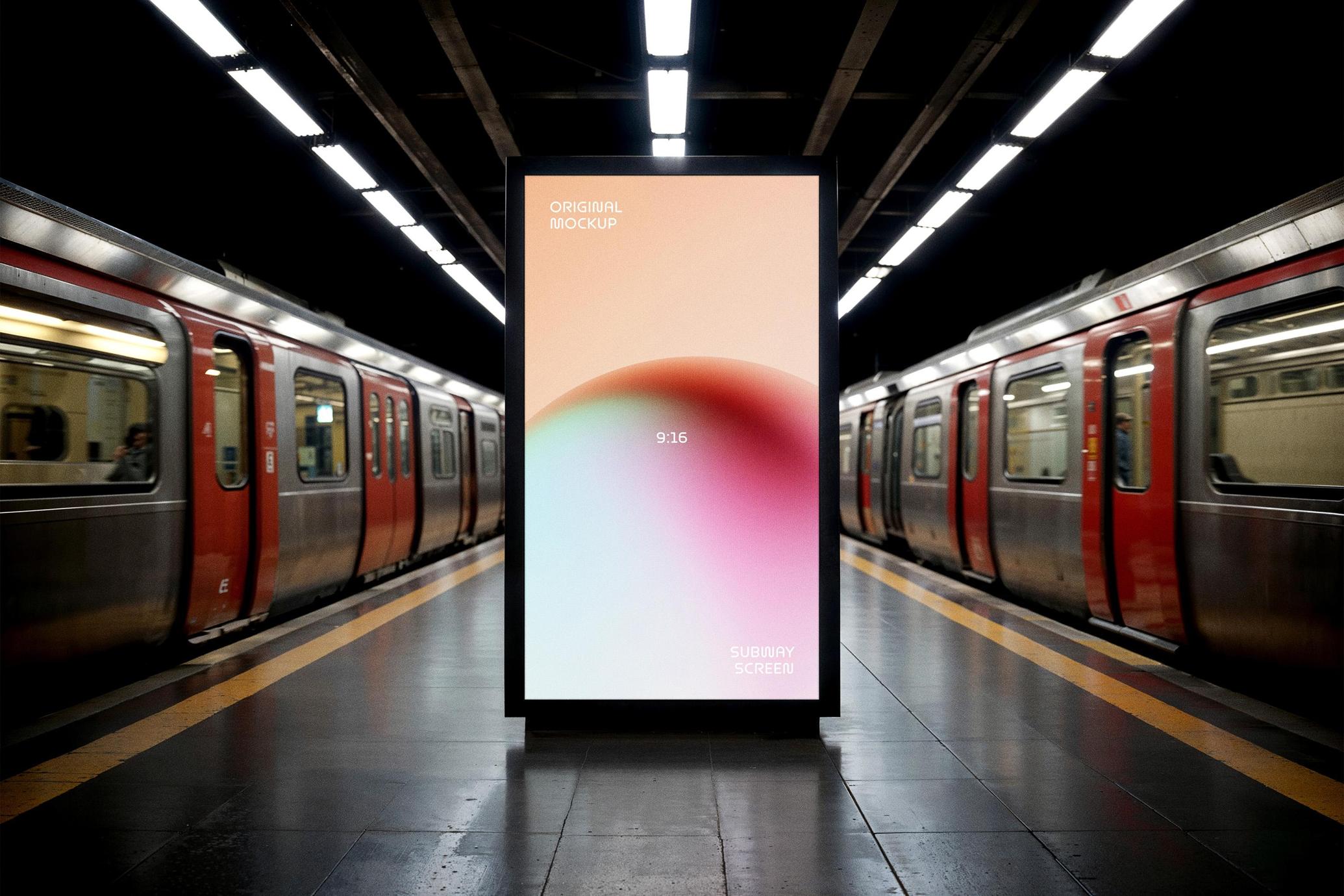 Subway Digital Signage Mockup