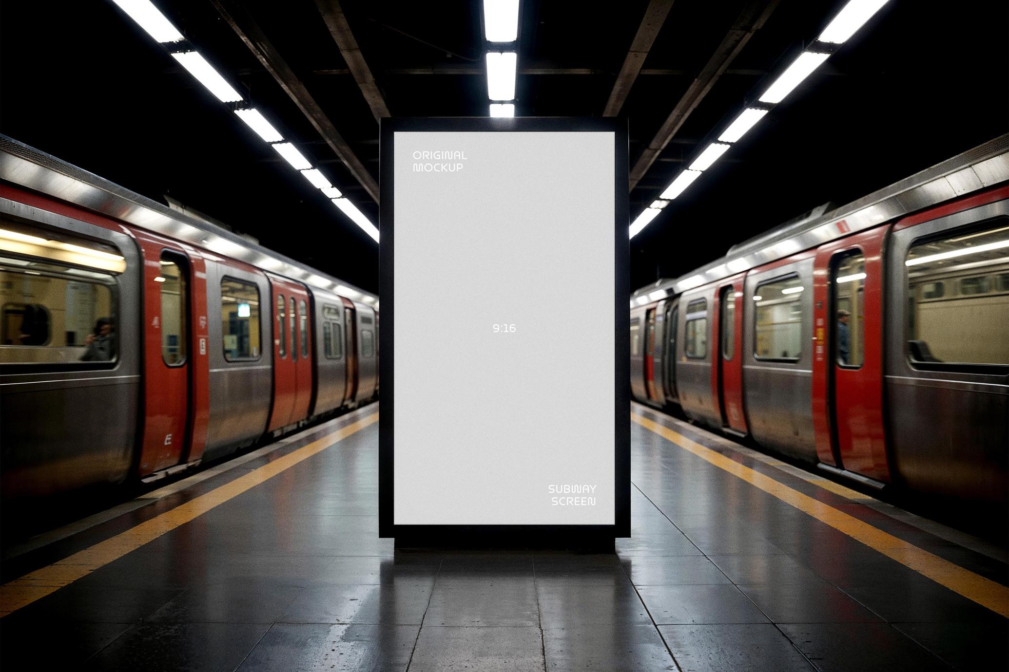 Subway Digital Signage Mockup