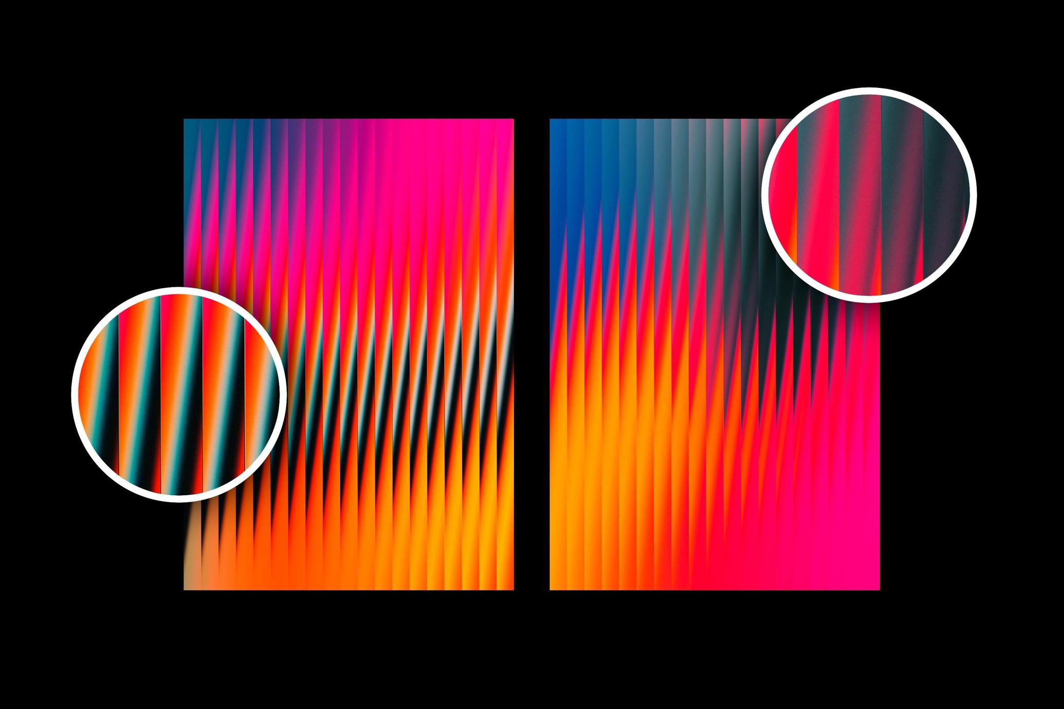 Vibrant Slatted Gradient Glass Backgrounds