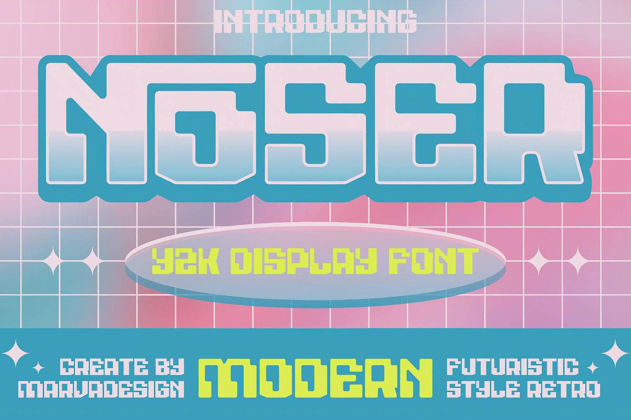 Noser — Y2K Display Font
