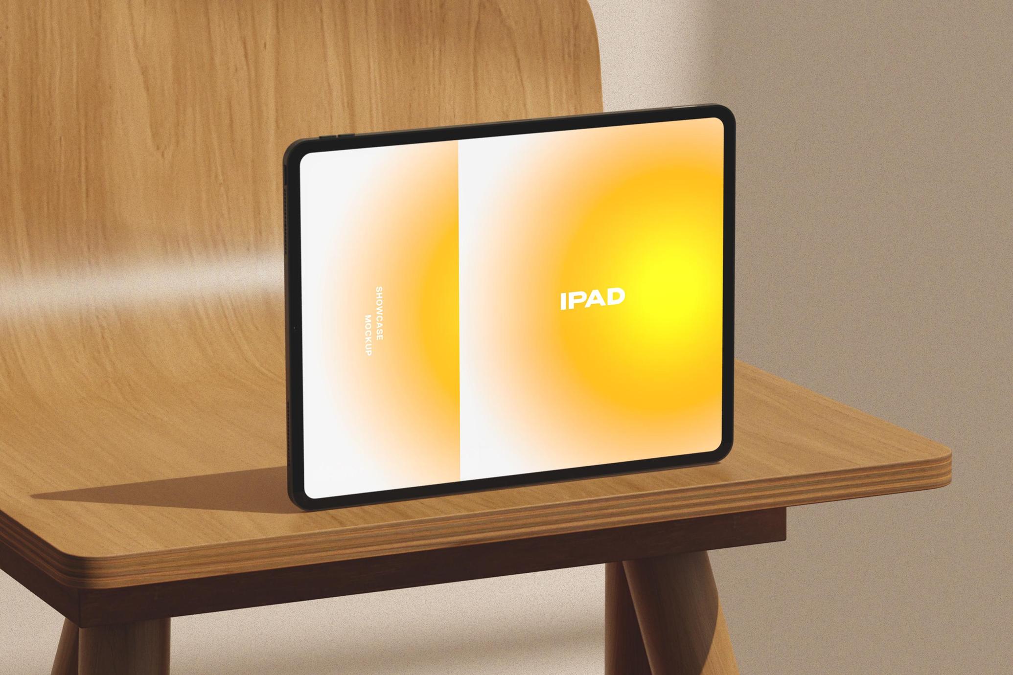 Wooden Armchair iPad Pro Mockup