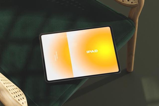 Velvet Armchair iPad Pro Mockup
