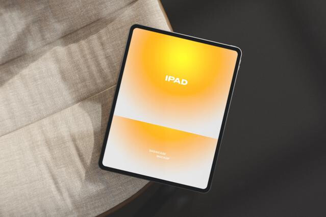 Linen Armchair iPad Pro Mockup