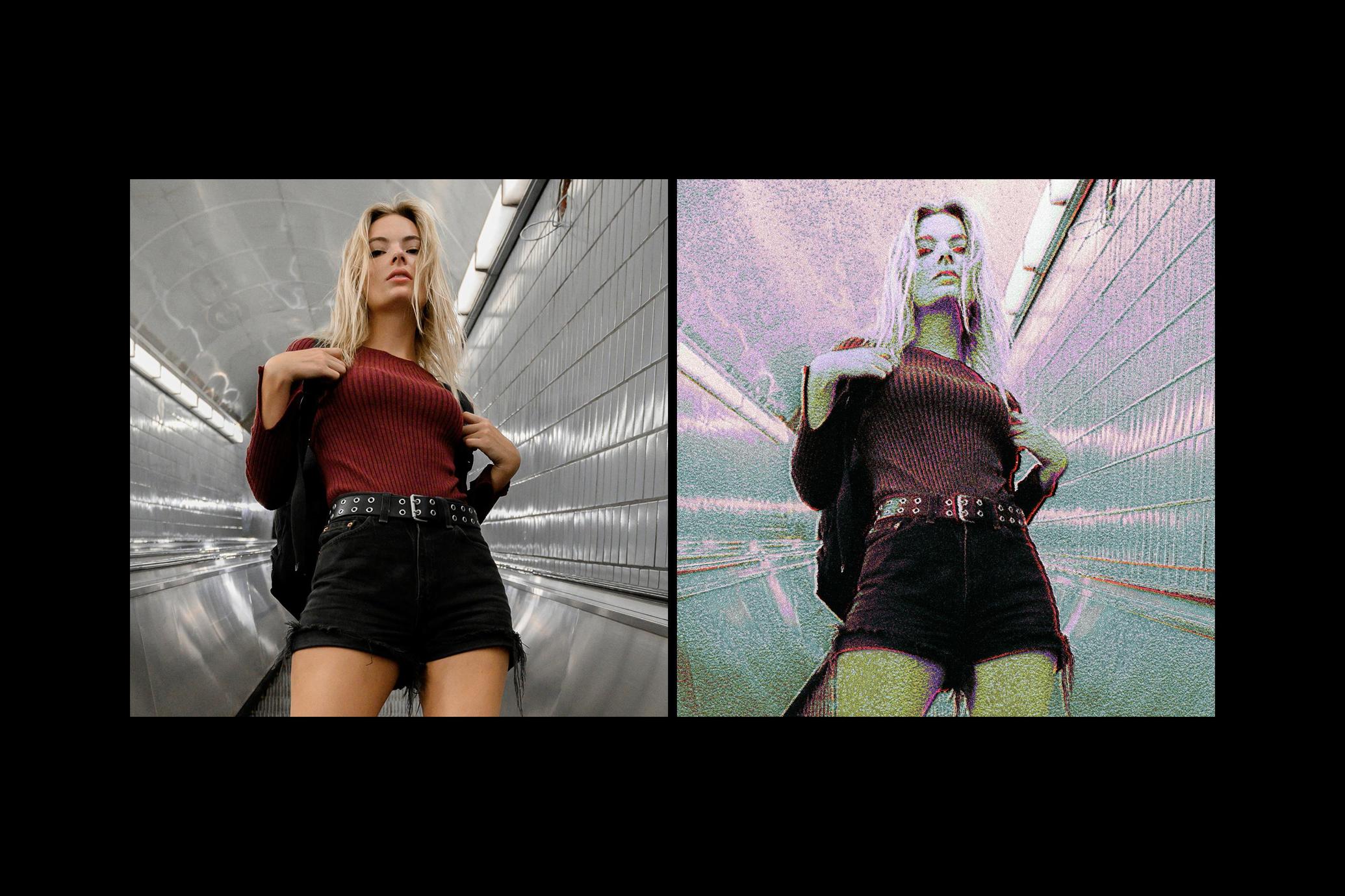 Old VHS Glitch Photo Effect