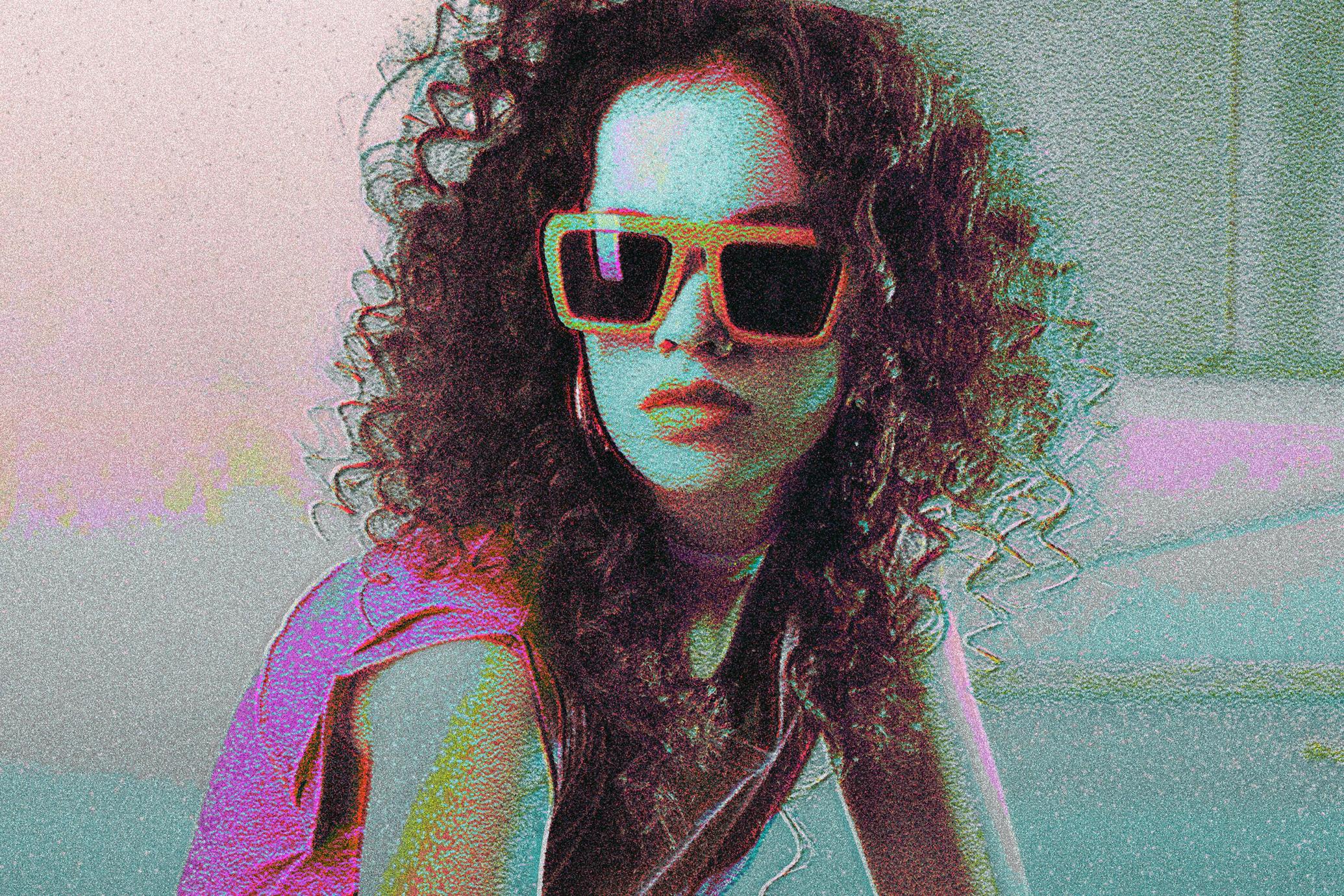 Old VHS Glitch Photo Effect