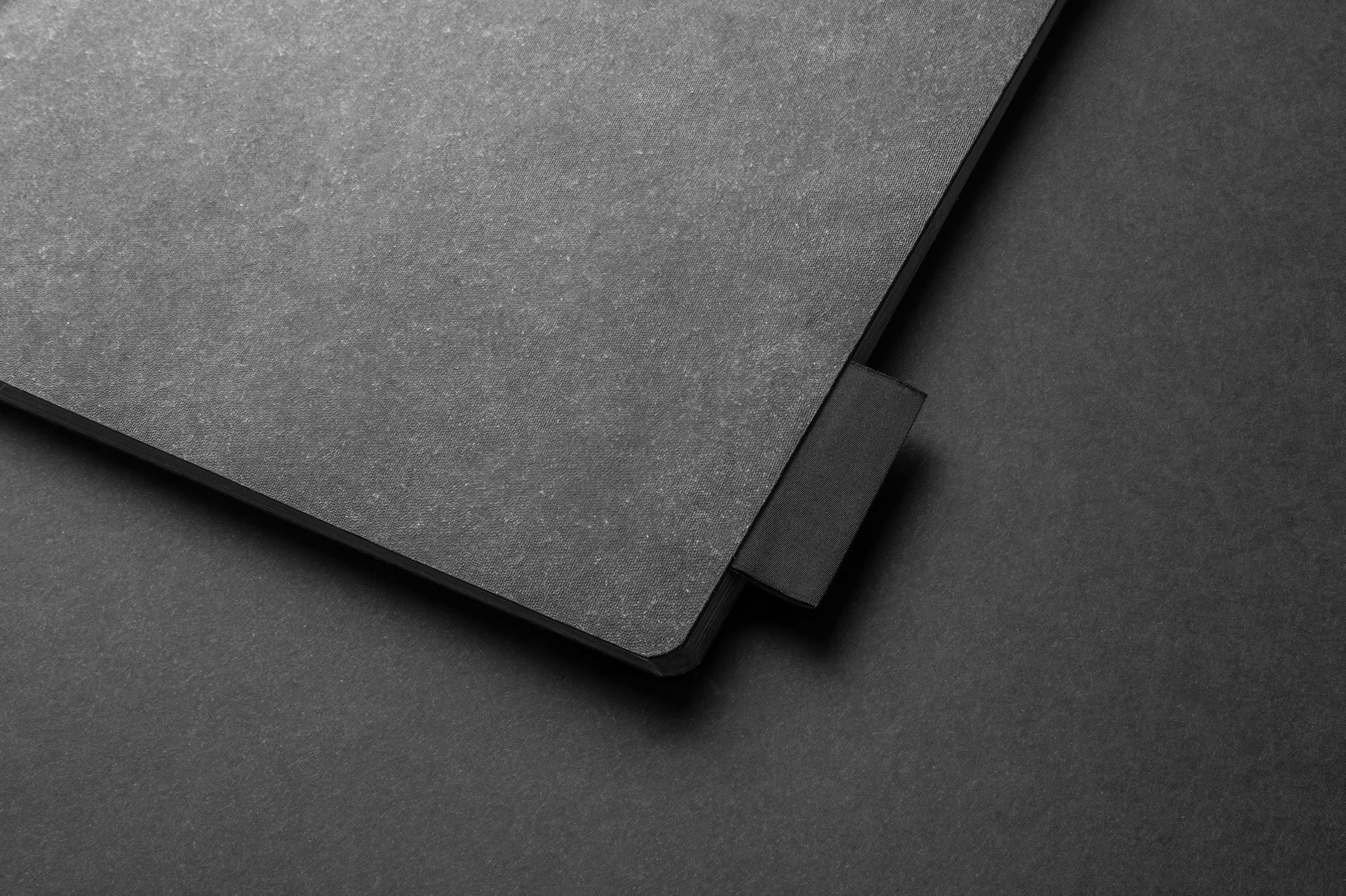 Blck Notebook Closeup Branding Mockup