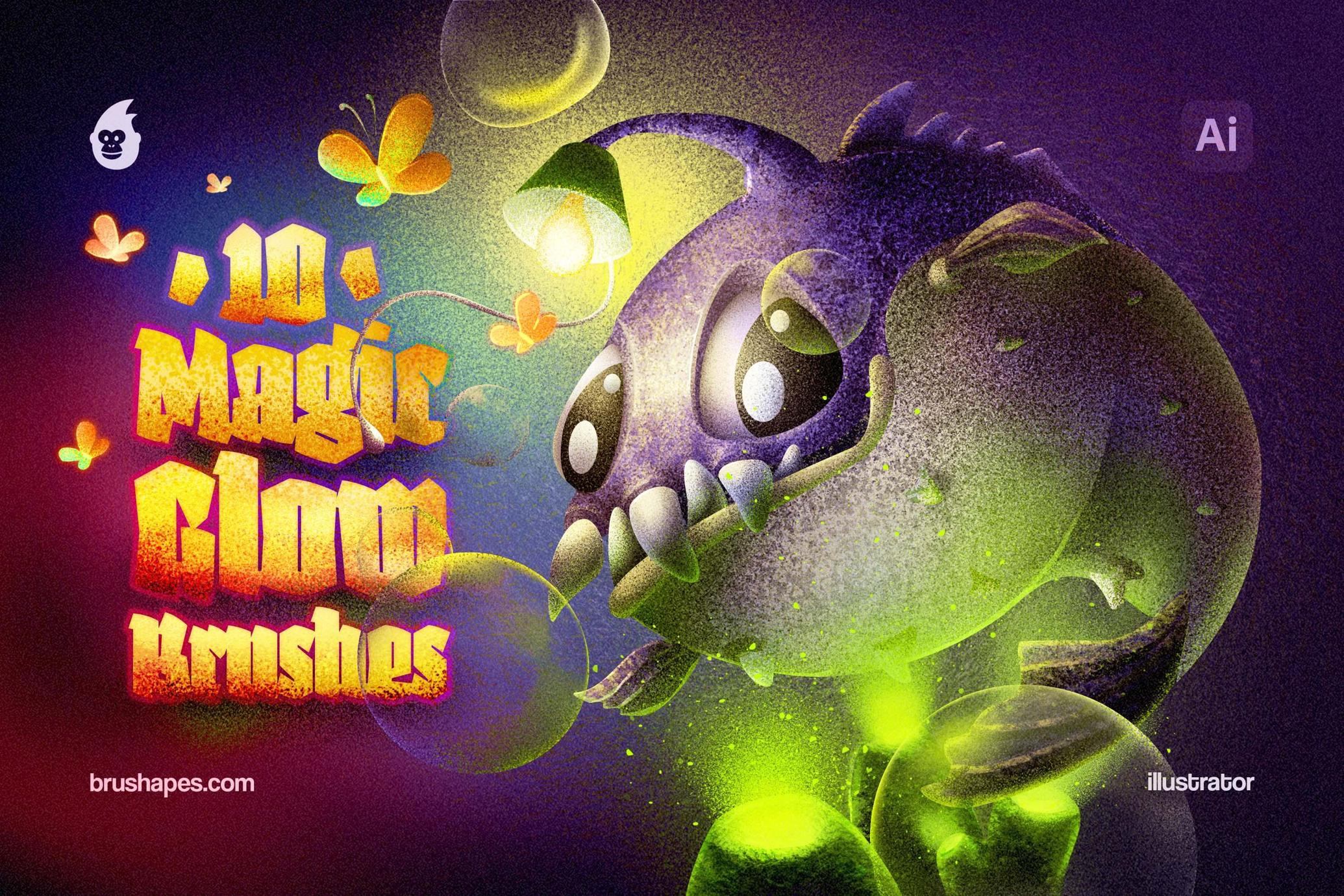 Magic Glow Illustrator Brushes