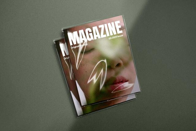 Sleeve Covered Magazine Stack Mockup
