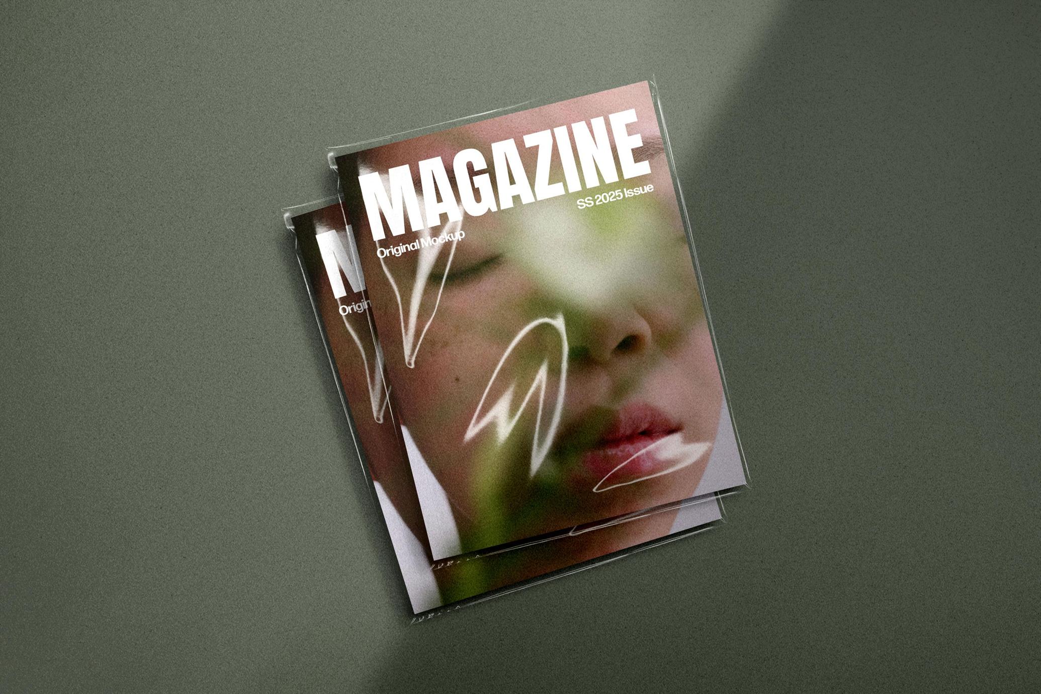 Sleeve Covered Magazine Stack Mockup