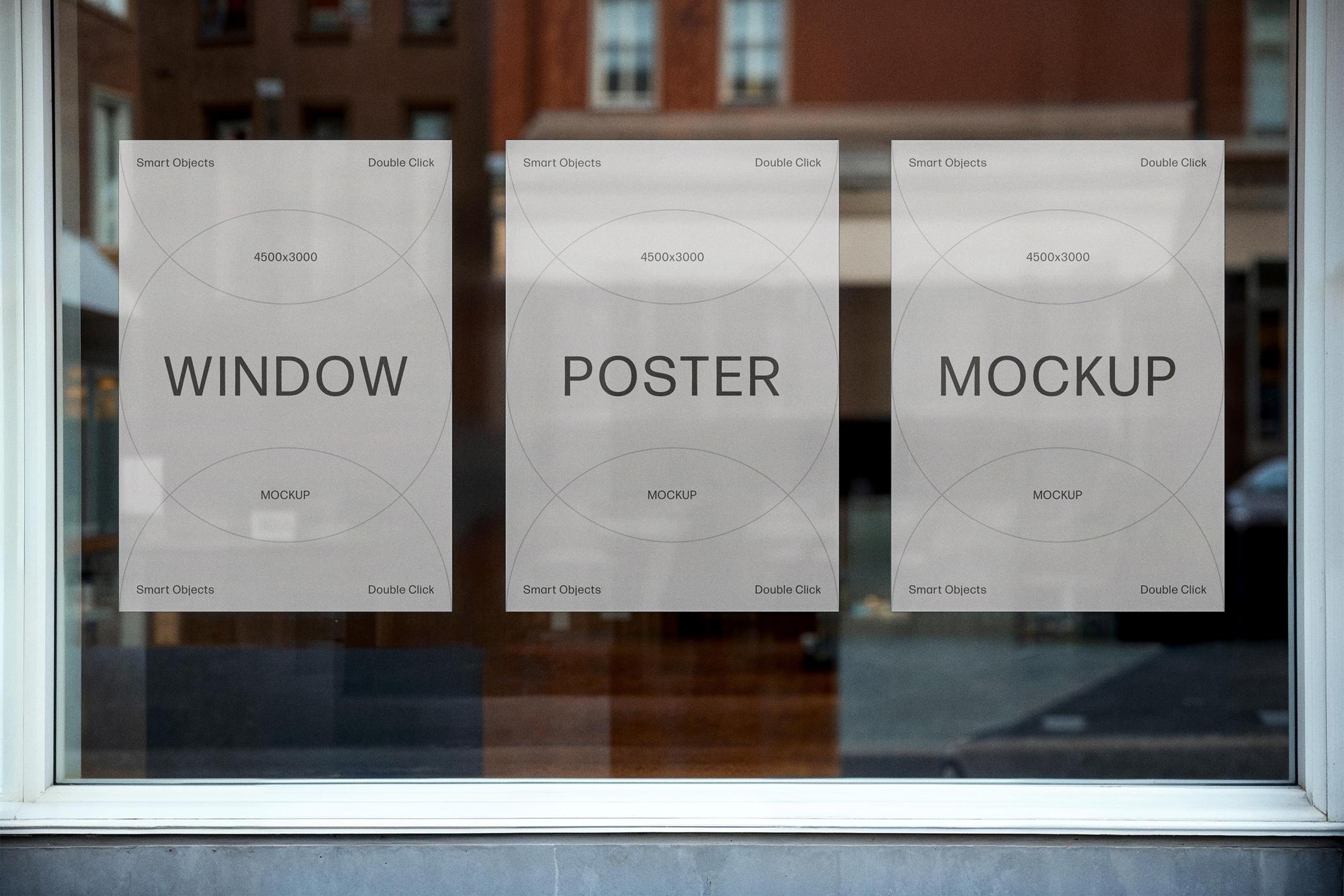 A4 Window Posters Mockup